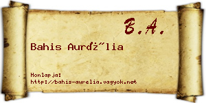 Bahis Aurélia névjegykártya